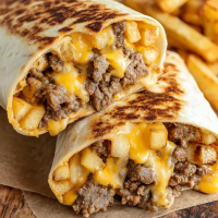 Cheesy Bacon Fries Burrito 350 g NEW !! TEX-MEX FIESTA  la Rexo LunchBox din Târgu Mureş