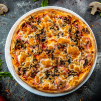 Prosciutto Funghi 1320 g PIZZA PARTY 50 cm (REȚETĂ NOUĂ) la Rexo LunchBox din Târgu Mureş